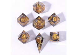 Captured Magic Liquid Core Sharp Resin Dice - OIL MONEY